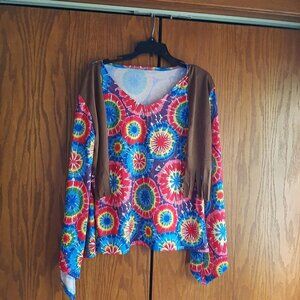 NEW ! Cosplay Anime Costume Set Eraspooky Adult Mexican Poncho MultiColor Size L